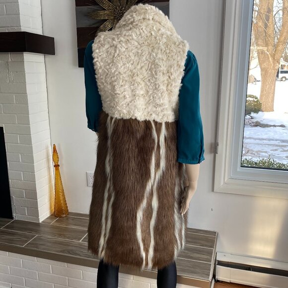 Bebe Faux Fur Over Size Shearling Look Long Vest XS - Picture 4 of 14